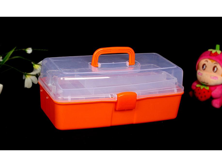 Extra Large Transparent Plastic Toolbox with Three Layers - Artist & Electrician Portable Folding Storage Box