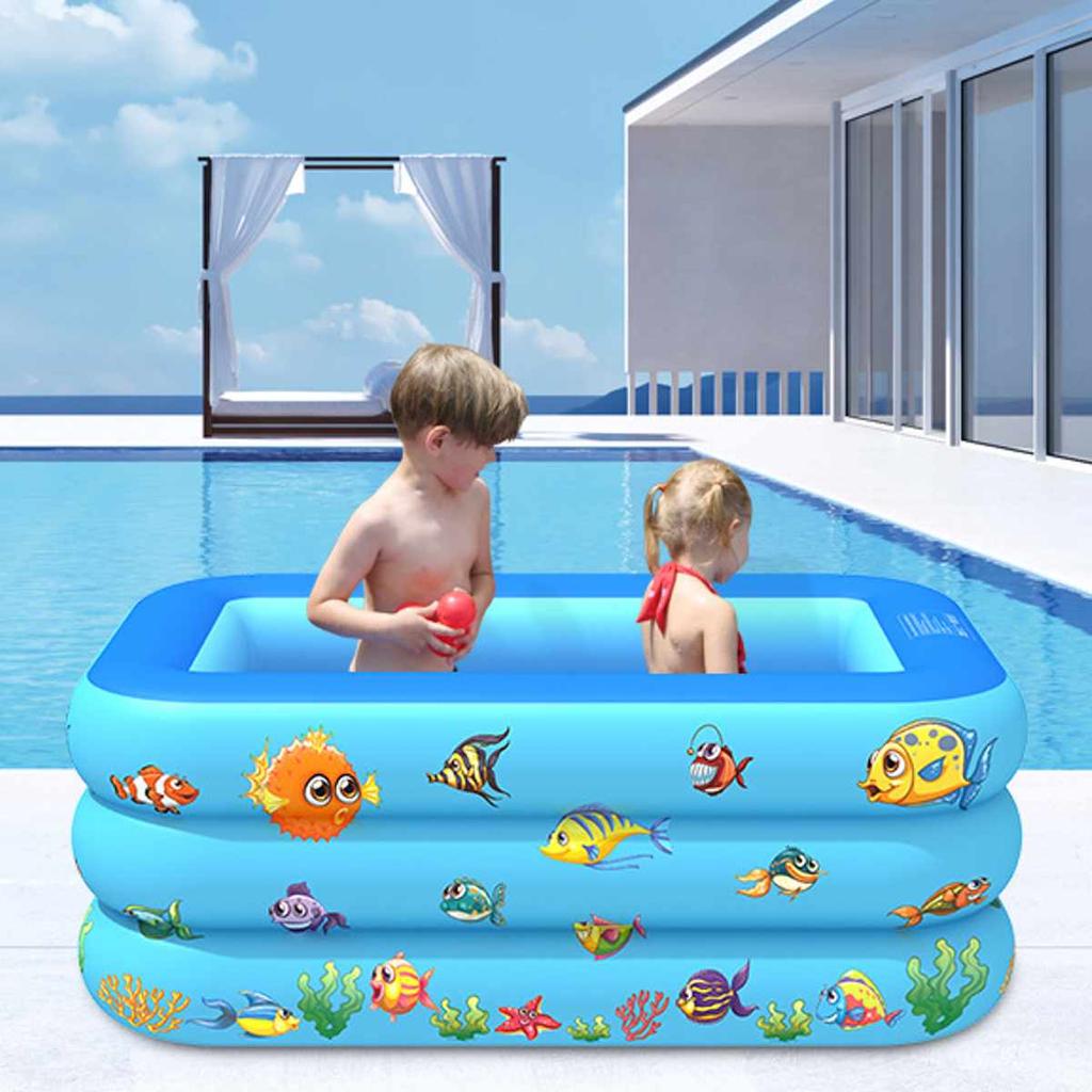 Inflatable Swimming Pool Square Swimming Pool Children Inflatable Pool Bathing Tub Baby Kid Home Outdoor Large Swimming