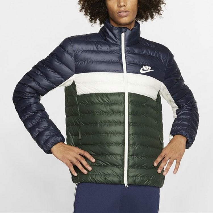 Nike Пуховики Мужские Синий Зеленый Мультиколор Стойка Умеренный Другое BV4686-451