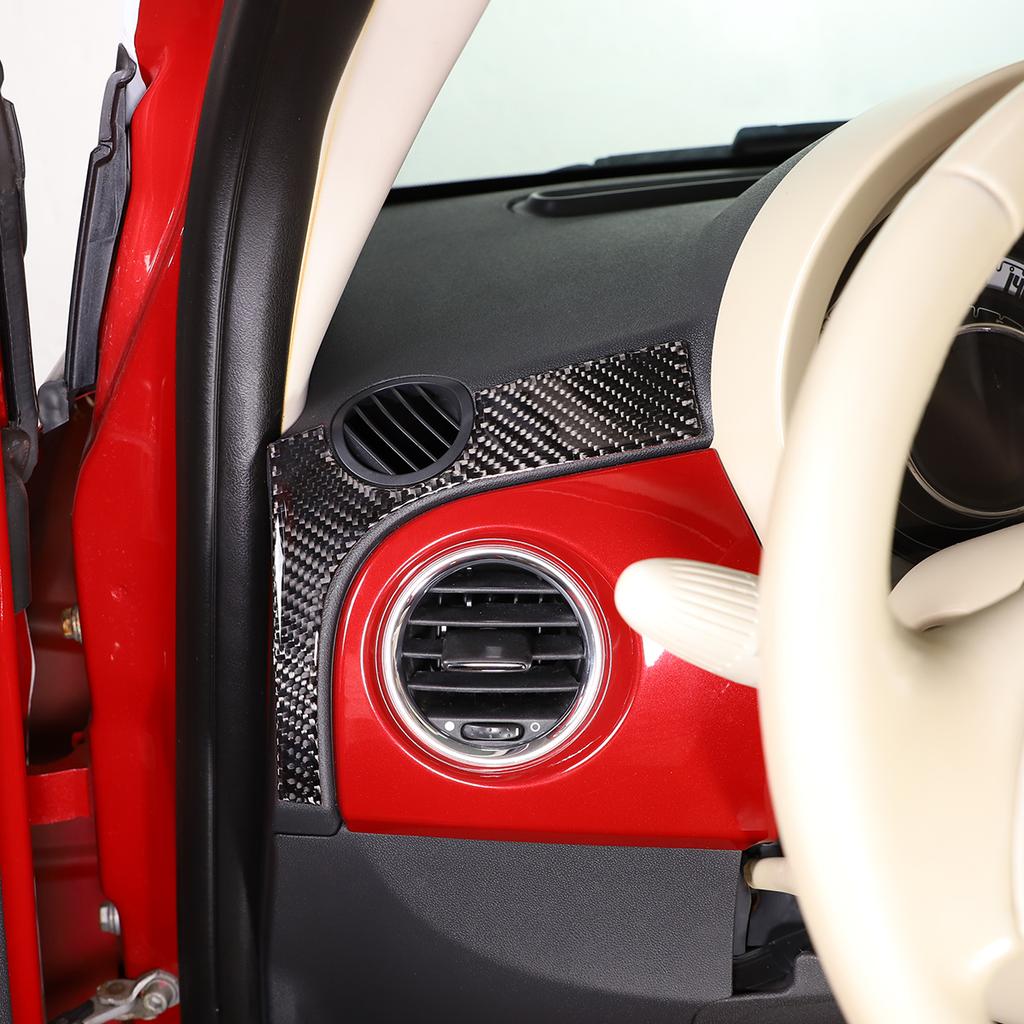 Для Fiat 500 2011 года - настоящая карбоновая накладка на центральную панель управления автомобиля, наклейка на приборную панель, автомобильные аксессуары