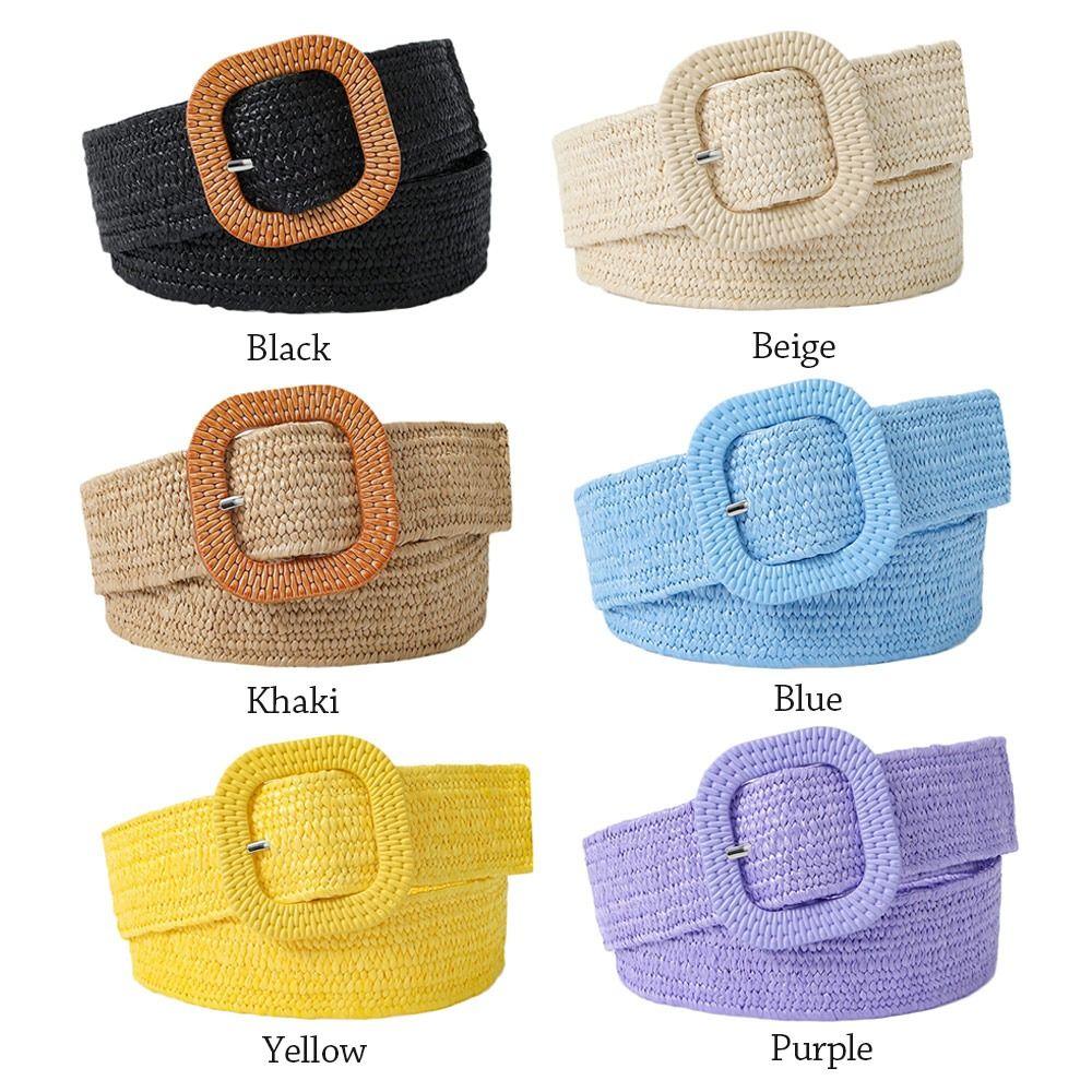 Fashion Bohemian Summer Waistband Straw Woven Belt Braided Belts Waist Belt