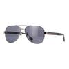 Monogram Logo Metal Aviator Sunglasses Men's Silver