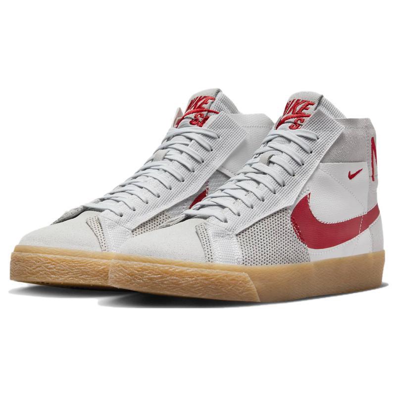 Nike Sb Zoom Blazer Mid Premium Деконструированные Белые Университетский Красный Резина Кеды для Скейтборда FD5113-100
