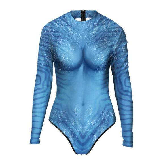 Кинотеатральный сценический костюм принт аватар с хвостовой броней костюм супергероя, колготки