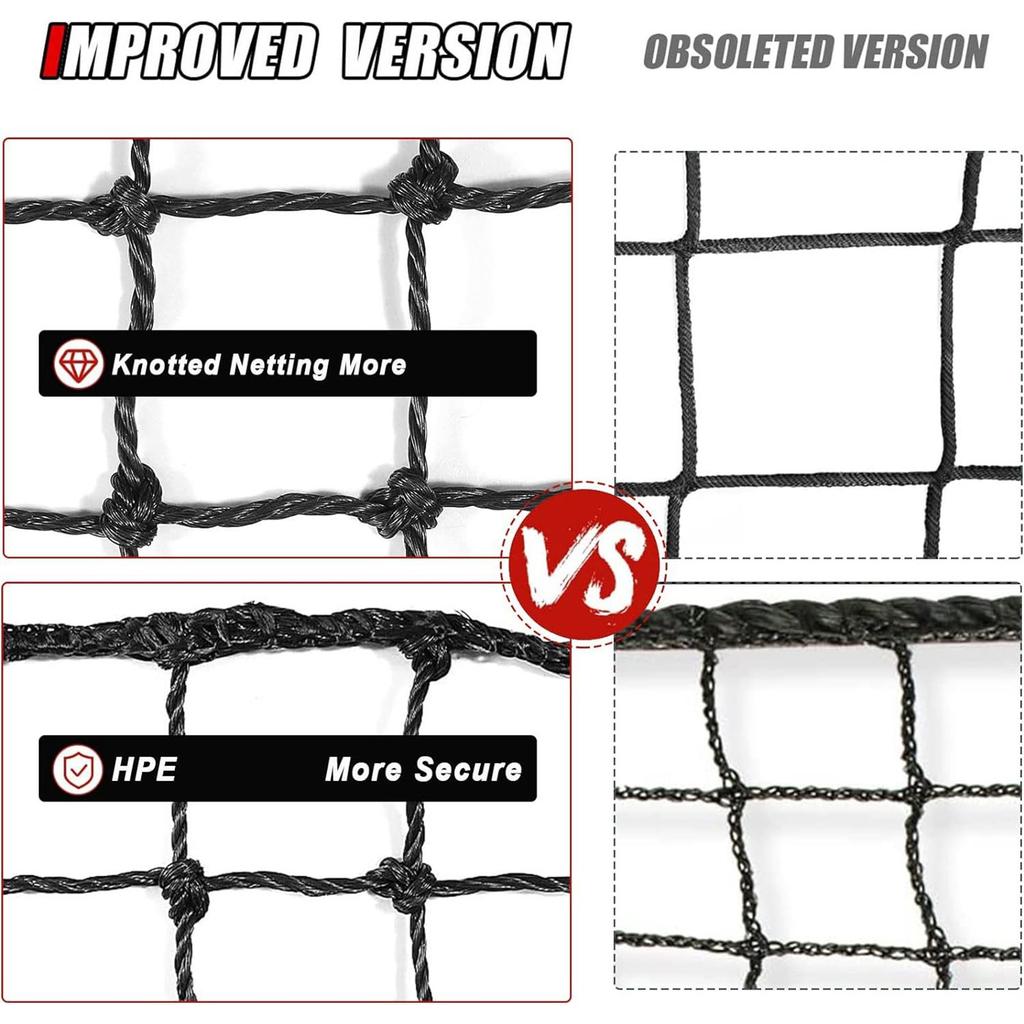 Baseball Softball Backstop Nets Field Enclosure Practice Net Sports Netting Barrier for Basketball Soccer Hockey