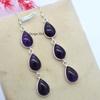 925 Sterling Silver Dangle Drop Earrings Amethyst Earrings Handmade Silver Earring Earrings For Women Gift For Christmas New Year