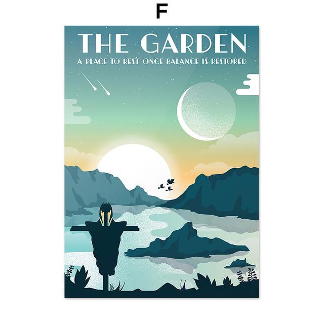 Асгард Ваканда Египетский сад Барселона Абстрактные скандинавские настенные художественные постеры и принты, картины на холсте, картины для декора гостиной