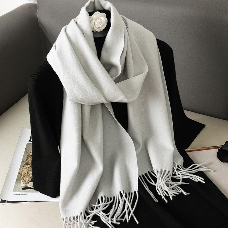 62Color Solid Women Winter Scarf Теплый Утолщенный Кашемировый Шаль Уличная Мода Роскошные Кисточки Пашмина Дамская Накидка Ветрозащитные Шарфы