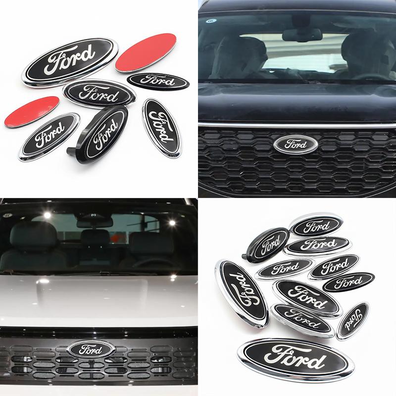 TQ013-Car Front Hood Emblem Stickers Rear Boot Trunk Logo Auto For Ford Focus Mondeo Edge Ecosport Ranger Fiesta Fusion Kuga F150 F250