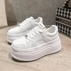 Women Platform Sneakers Casual Outdoor Simple Design Skateboard Comfortable Lace Up Sneakers Running Sports Shoes 8 Cm