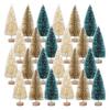 24/45 Pcs Mini Christmas Tree Artificial Mini Pine Trees with Wooden Base Reusable