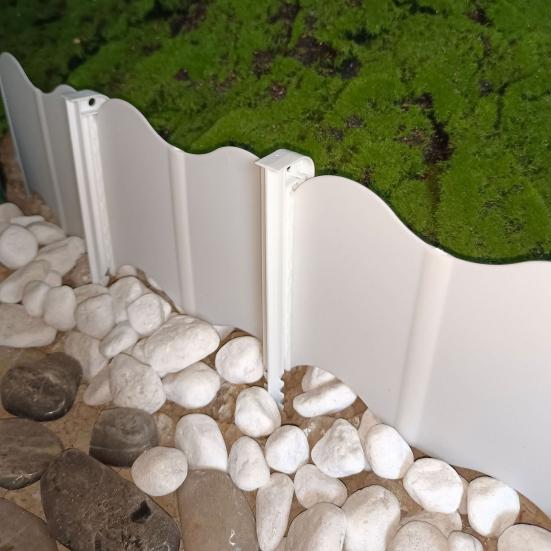 Садовая бордюрная лента Без копки Ландшафтный бордюр Соединяющиеся пластиковые бордюрные панели с колышками для газона, клумбы, забора