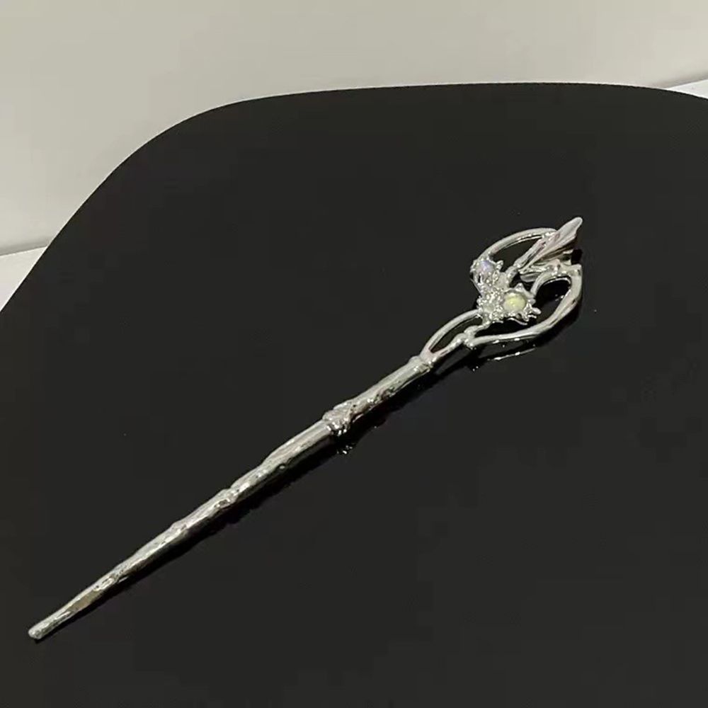 Silver Women Moonstone Zinc Zinc Alloy Women Hairpin Chinese Style Hairpin Hair Accessory Fashion Headwear