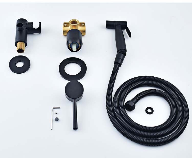 Матовый золотой Цельномедный туалетный спрей-пистолет настенный скрытого монтажа Душевой биде горячей и холодной воды смесители ванная туалетный компаньон