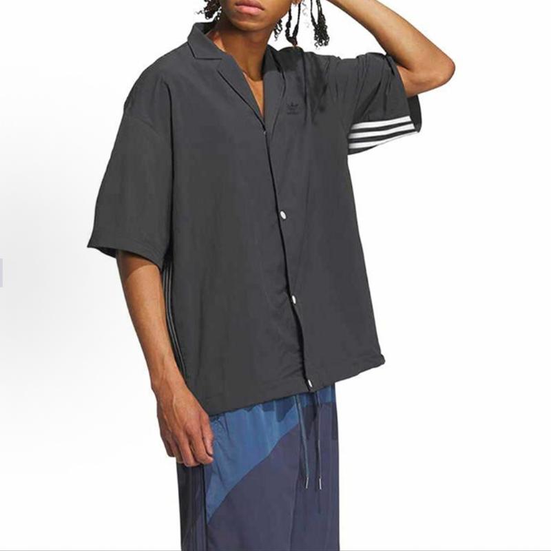 Adidas Originals Trefoil Color-Block Спортивная футболка с коротким рукавом Мужские топы Карбон-черный IN1012