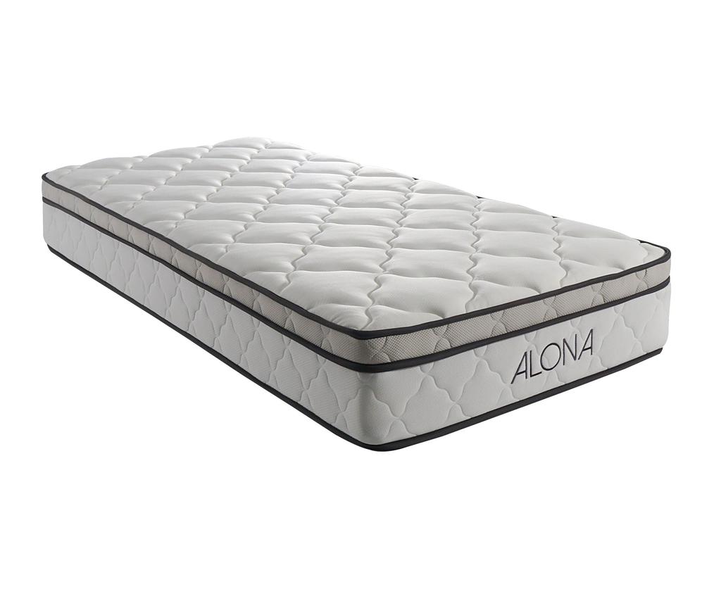Alona Spring Mattress Memory Foam 80 Kg-m3 - 140x200 Height -- 25.5 Cm - Plush Comfort - Balanced Support - 5 Zon