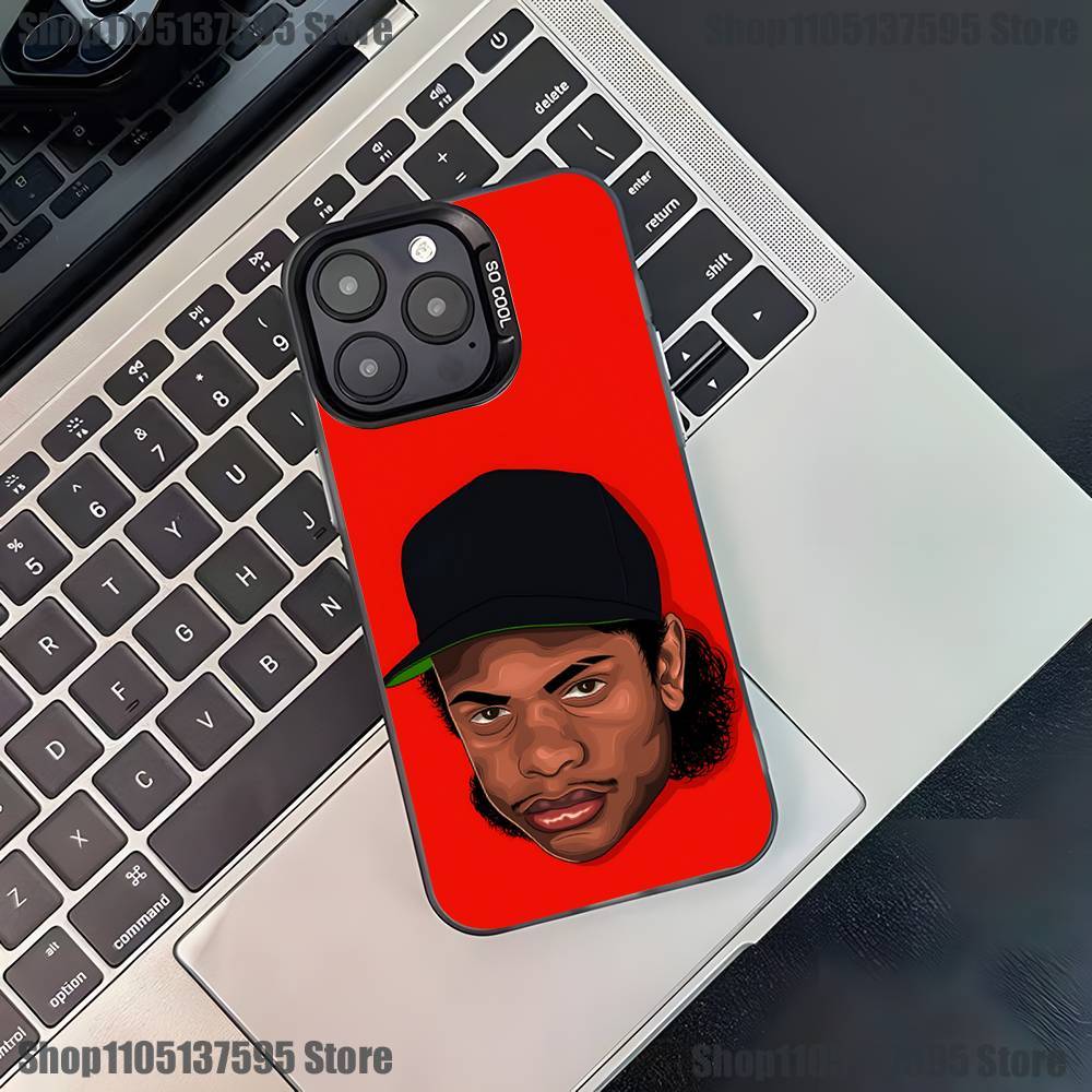 Чехол для телефона рэпера E-Eazy E для iPhone 16,15,14,13,12,11,Pro,XS,Max,Plus,Mini,SE4,E Черный Матовый Ударопрочный Чехол