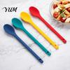 Hanging Storage Kitchen Spoon Silicone Mixing with Long Handle, Heat Resistant Non-stick Nonstick Cookware Safe Spatula Cookware, Dishwasher
