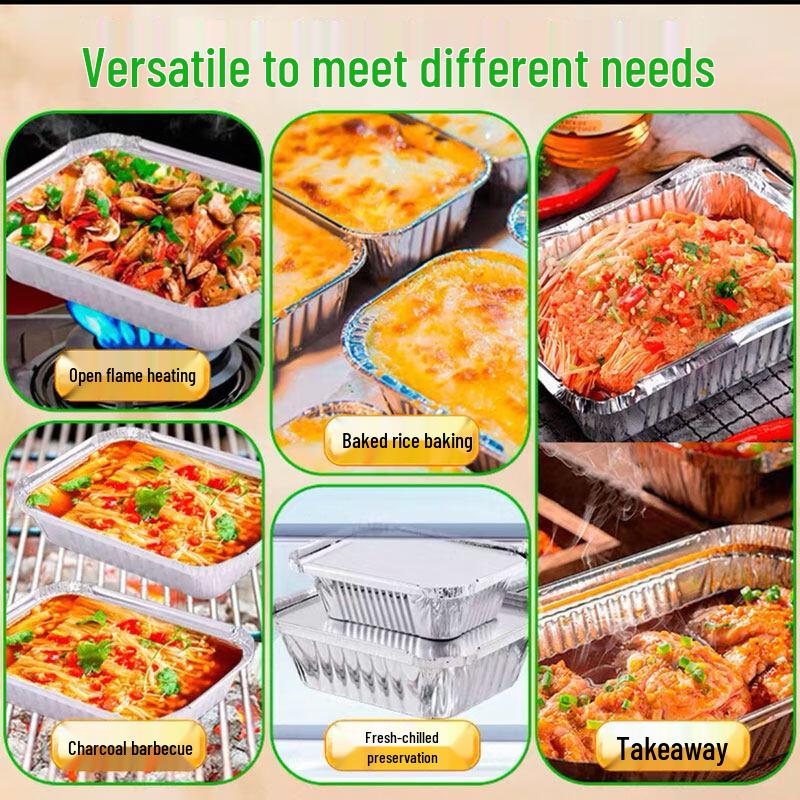 OEING Rectangular Aluminum Foil Disposable Containers