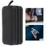 2Grids Portable Travel Watch Storage Box PU Leather Zipper Case Organizer Black