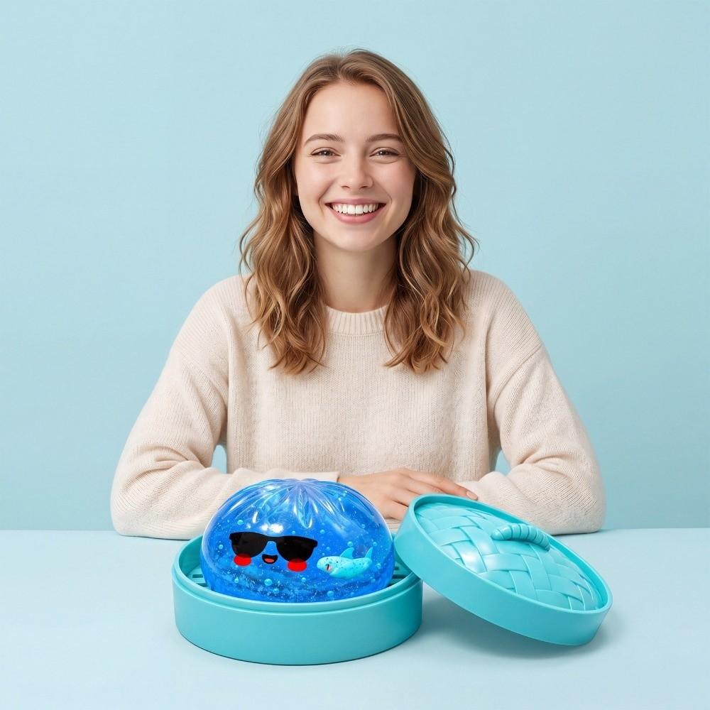 Soft Shark Dumplings Squishy Toy Glitter Squishy Toy Squeeze Decompression Dough Relaxation Tool
