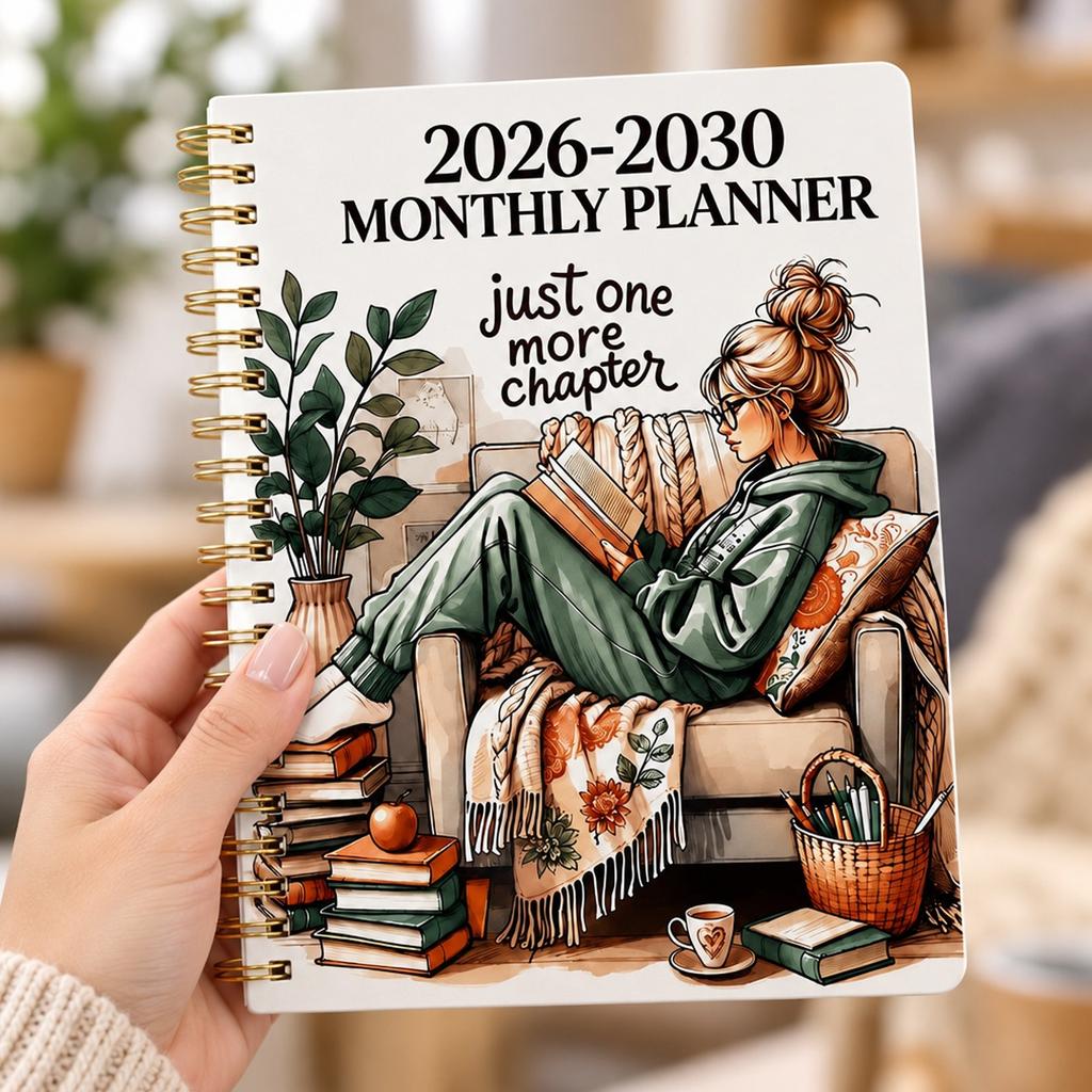 5 Year 60 Month Monthly Planner 2026-2030 Spiral Notebook Calendar Journal Cozy Cover