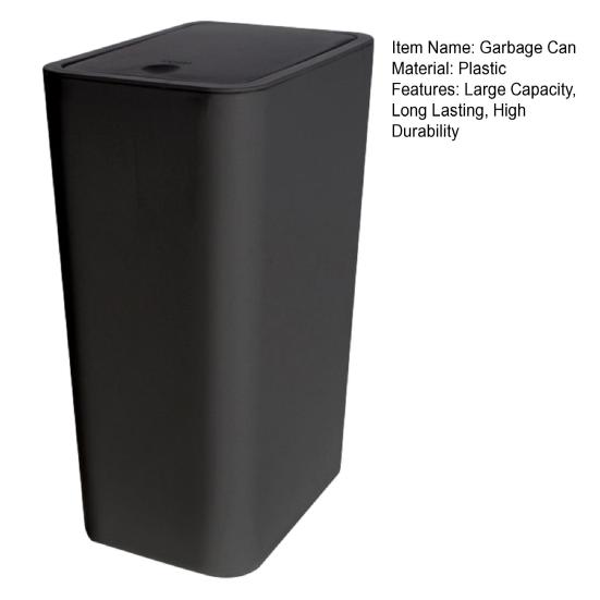 Bathroom Trash Can with Press Top Lid High Durability Large Capacity Solid Color Slim Wastebasket Garbage Can