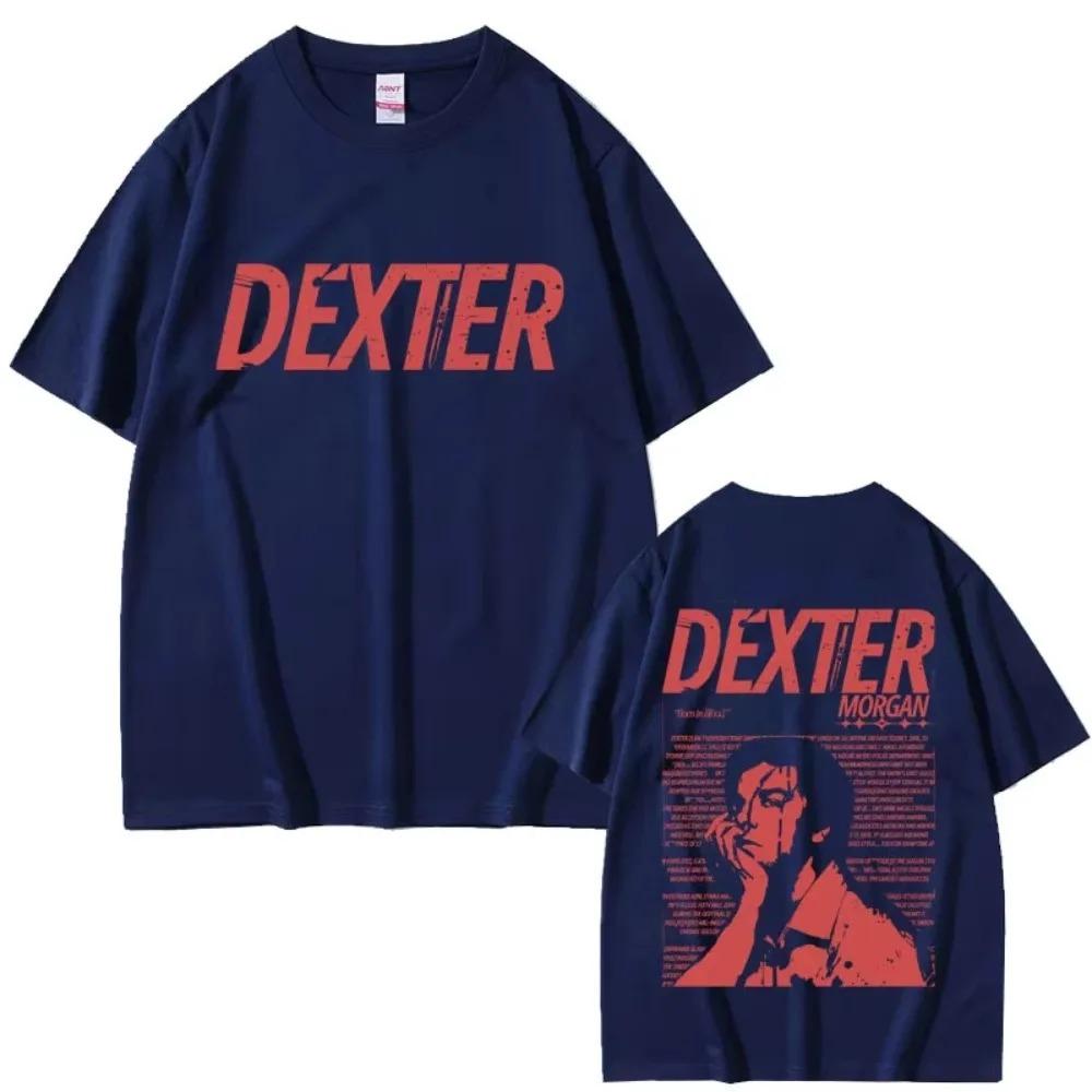 Dexter Morgan Blood Splatter Portrait TV Series Tribute Cotton TShirt Loose Fit for Crime Fashion Women And Unisex Tshirts