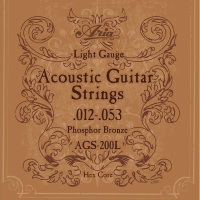 Струны для акустической гитары Aria Folk Guitar Strings AGS-200L Light Phosphor Bronze