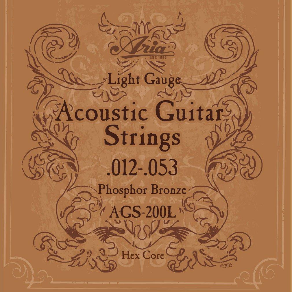Струны для акустической гитары Aria Folk Guitar Strings AGS-200L Light Phosphor Bronze