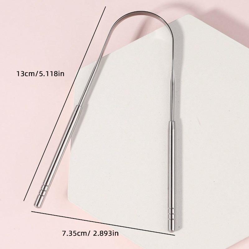 Stainless Steel Tongue Scraper Oral Cleaning Tool Professional Tongue Coating Remover Reusable Fresh Breath Hygiene Gadget