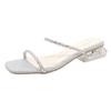 Fashion Summer Women Sandals Shoes Luxury Beach Ladies Clear Sandal Comfortable High Heels Woman Transparent Medium Heel New