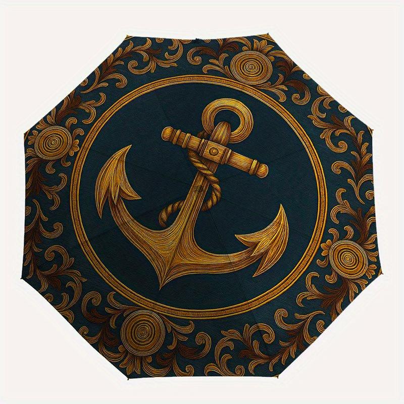 Декоративная тарелка «Морской якорь» - Настенное искусство на морскую тематику Зонт, Портативный компактный зонт тройного сложения для мужчин и женщин R155