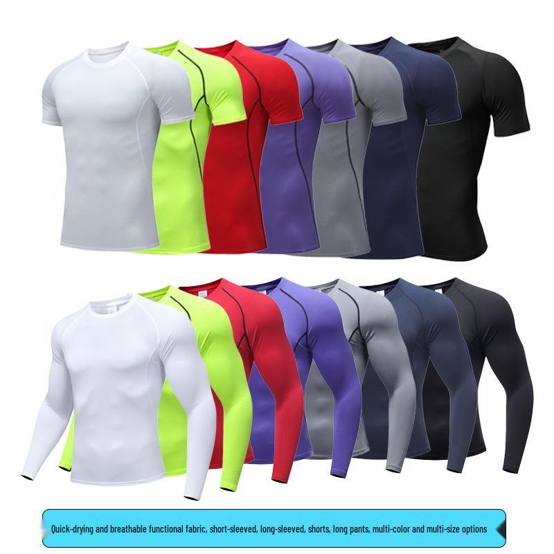 Мужская быстросохнущая компрессионная футболка: Дышащий, Высокая эластичность для бега, баскетбола и фитнеса.