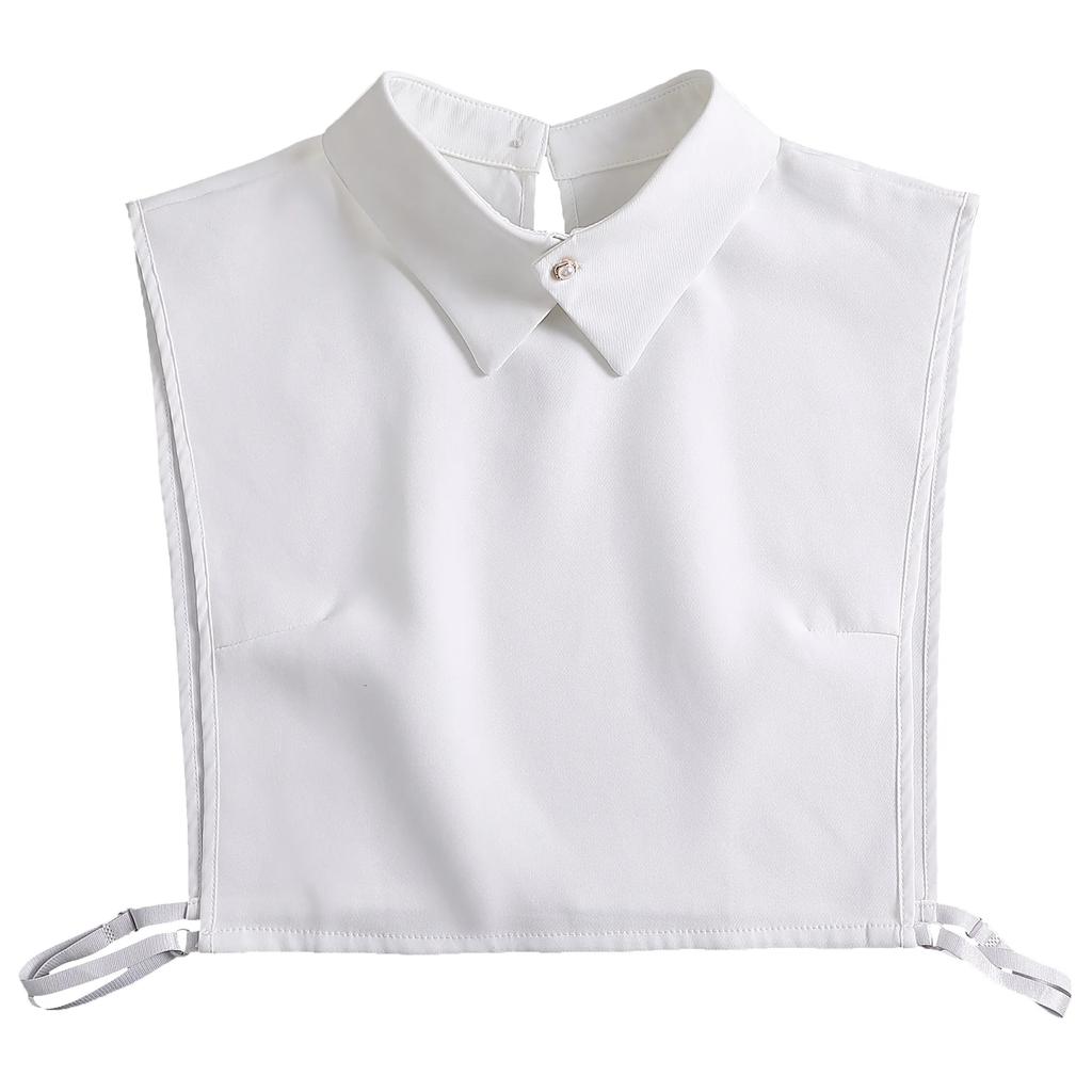 New Women White Lace Fake Collar Vintage Shirt Detachable Collar Front Tie Men Lapel Blouse Top Sweater Cotton False Collars