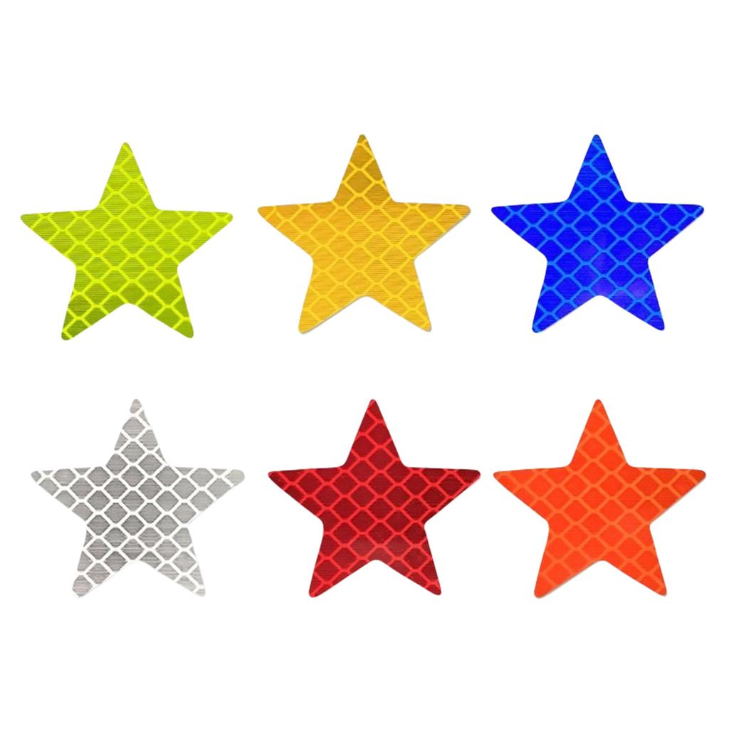 Pack of 6 Reflective Star Stickers for Vehicle Exterior Decoration Enhancing Nighttime Safety Offering High Visibility