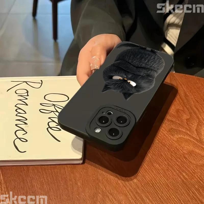 Милый чехол для телефона с мультяшным котом для iPhone 16 15 14 11 12 13 Pro Max XS XR X 8 7 Plus Mini противоударный мягкий силиконовый бампер