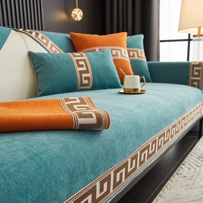Однотонный Чехол на диван в стиле легкой роскоши, высокого класса, противоскользящий, на четыре сезона, коврик для дивана, покрывало для дивана-кровати, полотенце для украшения дома