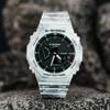Casio Серия «Снежный камуфляж» Сменный ремешок Водонепроницаемые и ударопрочные Спортивные часы Кварцевый механизм Пластиковый ремешок Японские и GAE-2100GC-7APR