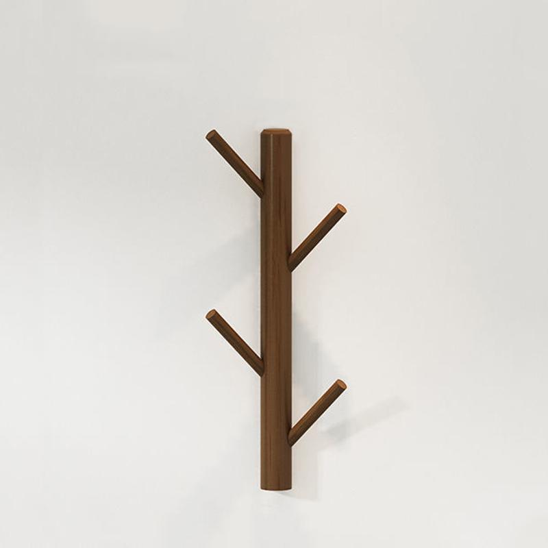1шт настенная вешалка для пальто креативная вешалка для пальто спальня деревянный крючок современный цельный деревянный простой 4 крючка