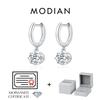 MODIAN Oval Moissanite Ear Buckle 925 Sterling Sliver Luxury Lab Diamond Swing Hoop Earrings For Women Fine Jewelry Gifts