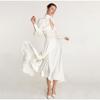 Muslim Simple White A-line Wedding Dresses High Collar Full Fold Draped Pleat Bride Grown Ankle Length Dress 2025 Spring New