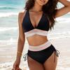2 шт./компл. женский комплект бикини сексуальный глубокий V-образный вырез плавки бюстгальтер высокая талия плавки
