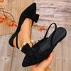 New Bow Solid Color Pointed Head Light Mouth Foot Cover Flat Women's Shoes Sandals