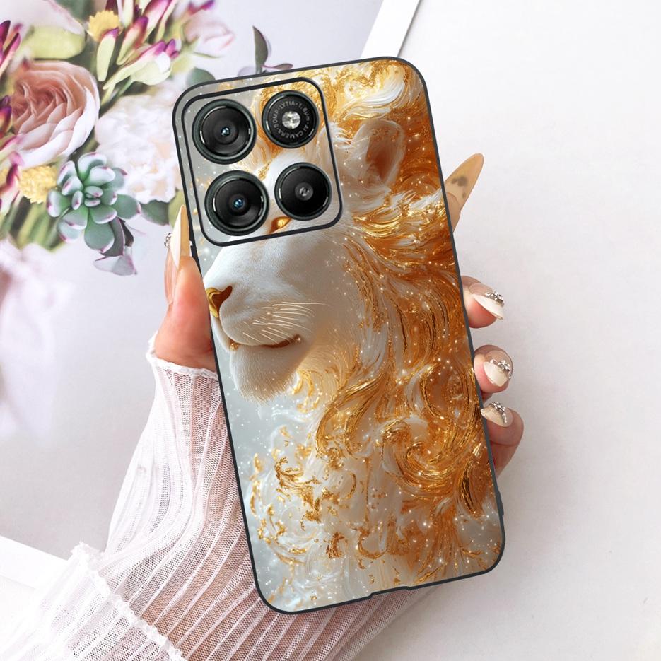 For Motorola Moto G57 Power Case XT2537-5 Cool Lion Dragon Painted Cover Soft TPU Phone Cases For Motorola Moto G67 Power Fundas