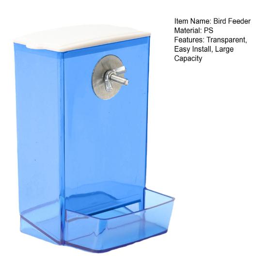 Кормушка для птиц с пылезащитной крышкой, автоматическое прозрачное крепление с защитой от проливания, волнистый попугайчик Cockatiel Conure, диспенсер для еды, товары для домашних животных