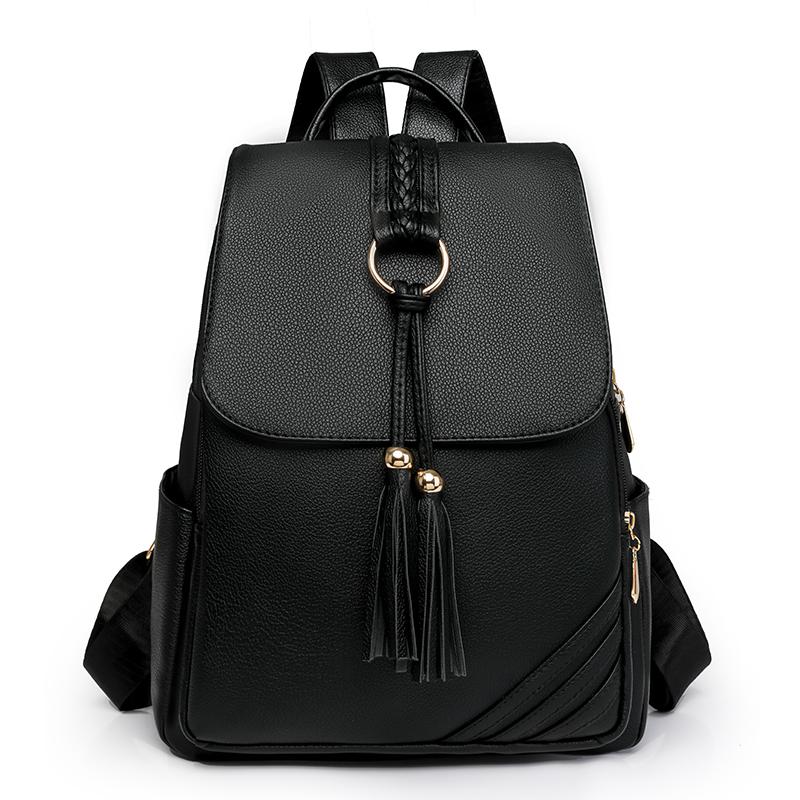 Женский рюкзак с кисточками, большой емкости, рюкзак для путешествий, ПУ, сумка для мам среднего возраста, дорожная сумка