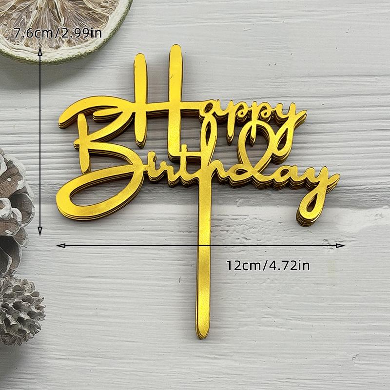 10pcs Set 32 Styles Happy Birthday Cake Topper Black Gold Cake Toppers Baby Shower Cake Birthday Party Cake Flag Decorations