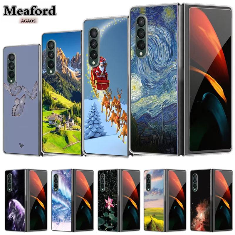 Fashion Clear Phone Case for Samsung Galaxy Z Fold 6 5 4 3 Fold5 fold6 Fold4 Fold2 Fold3 Transparent Protective Shield PC Cover