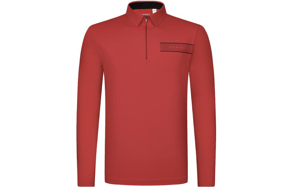 Men's Shirt FILA Golf Polo Shirt Men's Fluorescent Flame Red